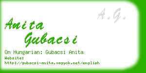 anita gubacsi business card